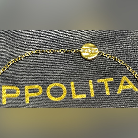 IPPOLITA 18K/750 Yellow Gold Senso™ Mini Disc Bracelet +5 quality Diamonds ITALY - Picture 12 of 14